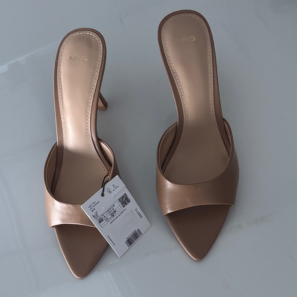 Mango Women's Brown Open-Toe Heels